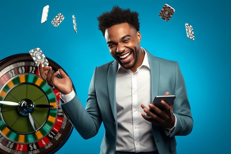 Reactoonz slot game interface on mobile phone showing cartoon symbols and win animations